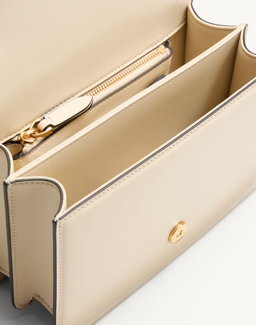 Valentino Garavani - Valentino Garavani Vain Small Shoulder Bag In Shiny Calfskin - Butter - Woman - Shoulder Bags